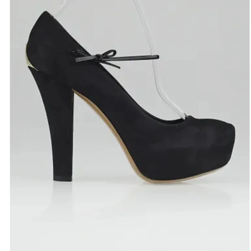 Louis Vuitton Black Suede Varennes Strap Platform Pumps - Picture 1 of 12